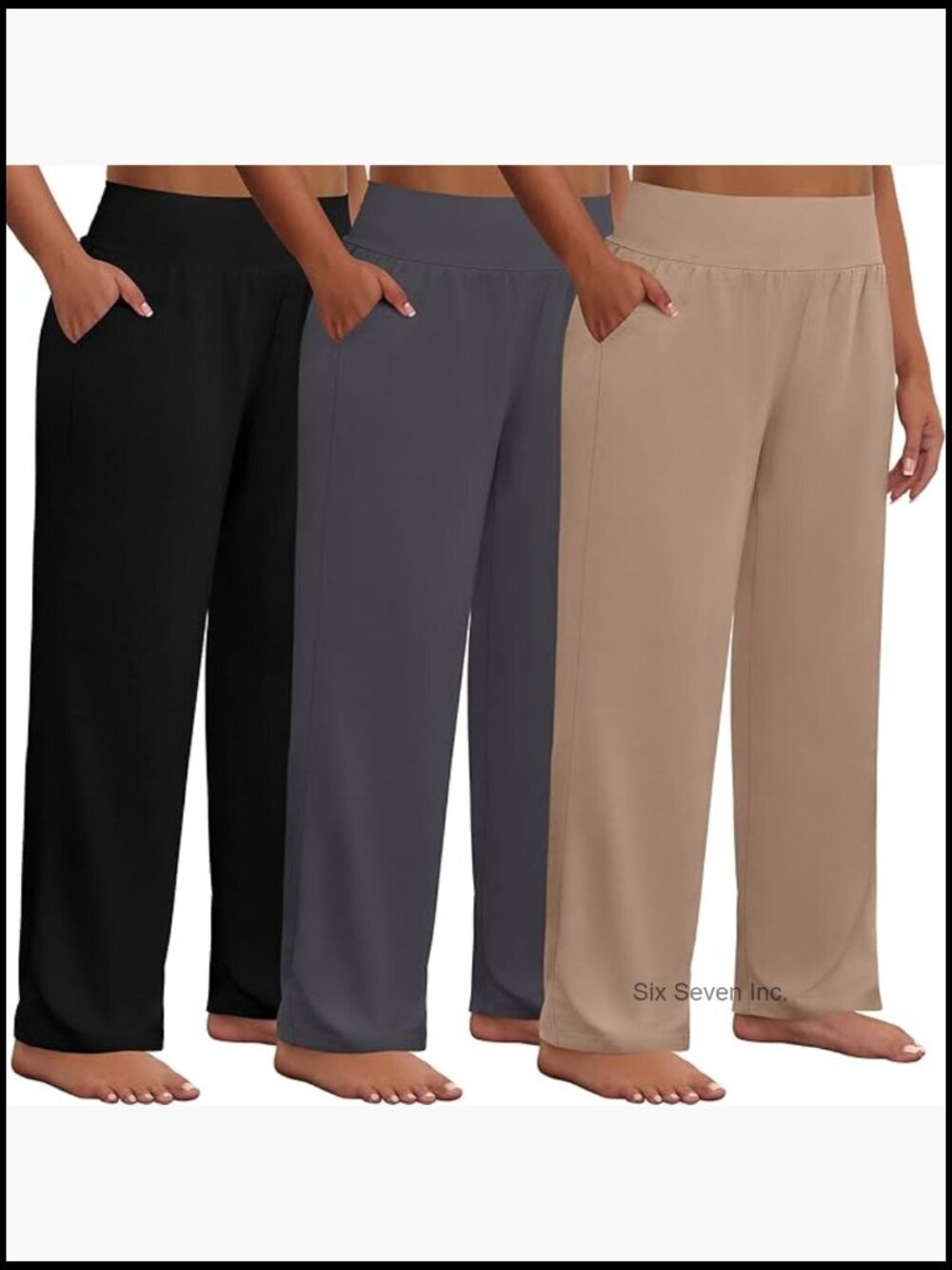 3 Pack Plus Size Wide Leg Yoga Pants High Waist Sweatpants Palazzo Lounge with